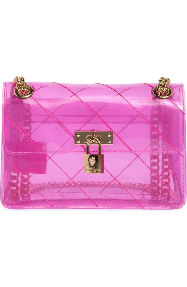 Kurt Geiger London Mini Brixton Clear Crossbody Bag, Main, color, Bright Pink