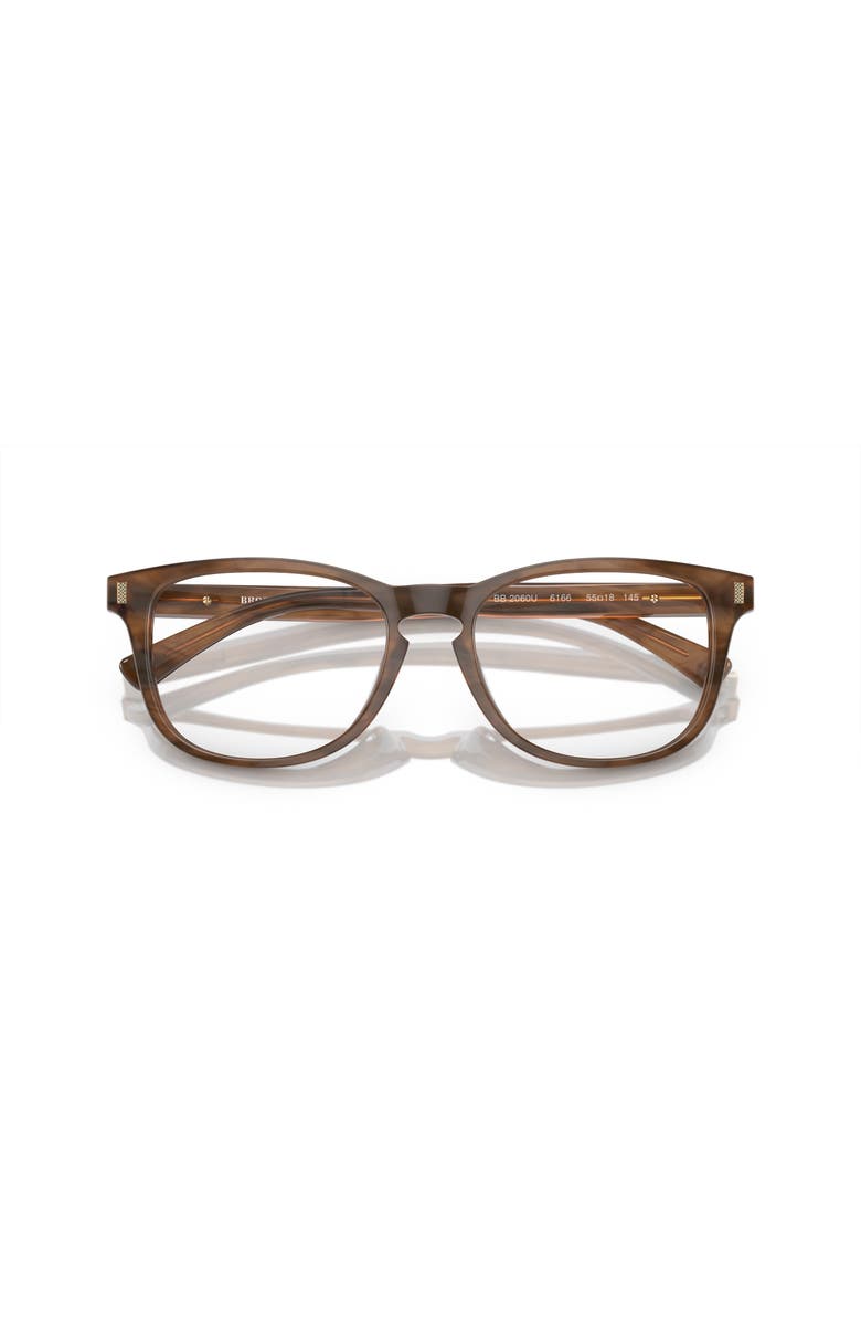 Brooks Brothers 53mm Round optical glasses, Alternate, color, Brown