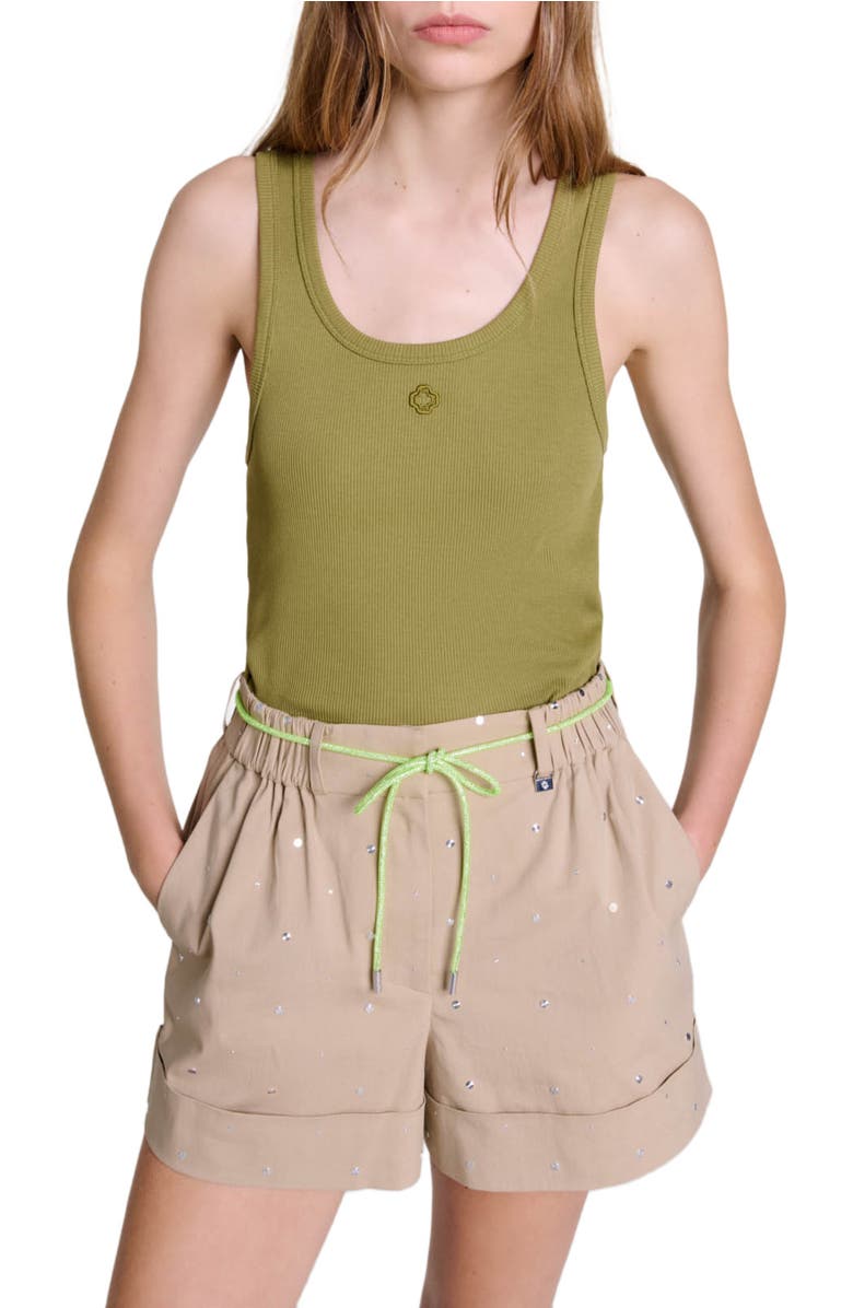 maje Ribbed vest top, Main, color, 