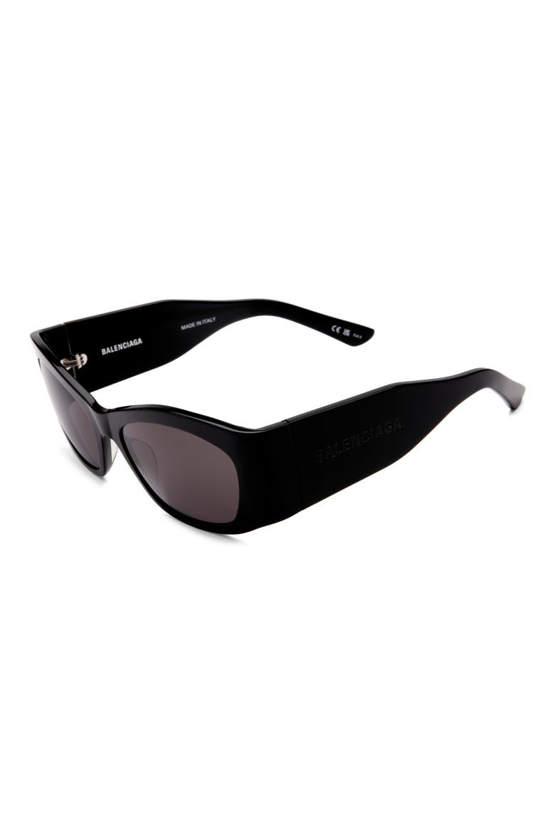 56mm Polarized Square Sunglasses, Main, color, BLACK BLACK GREY