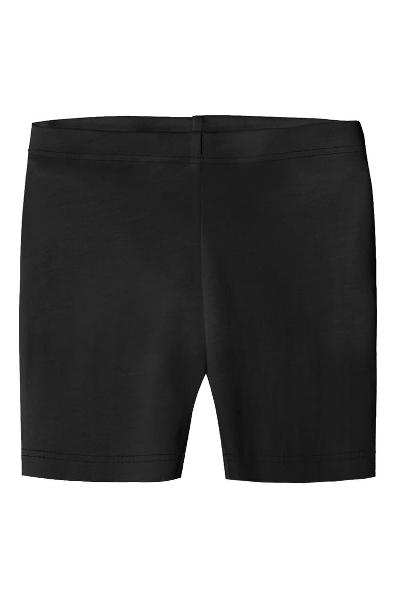CITY THREADS Girls Organic 100% Cotton Soft Bike Shorts, Main, color, Black