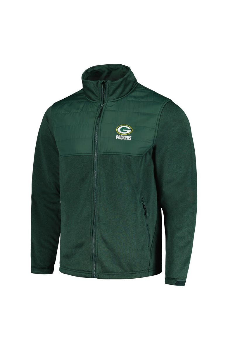 DUNBROOKE Men's Dunbrooke Heather Green Green Bay Packers Explorer Tech Full-Zip Jacket, Alternate, color,