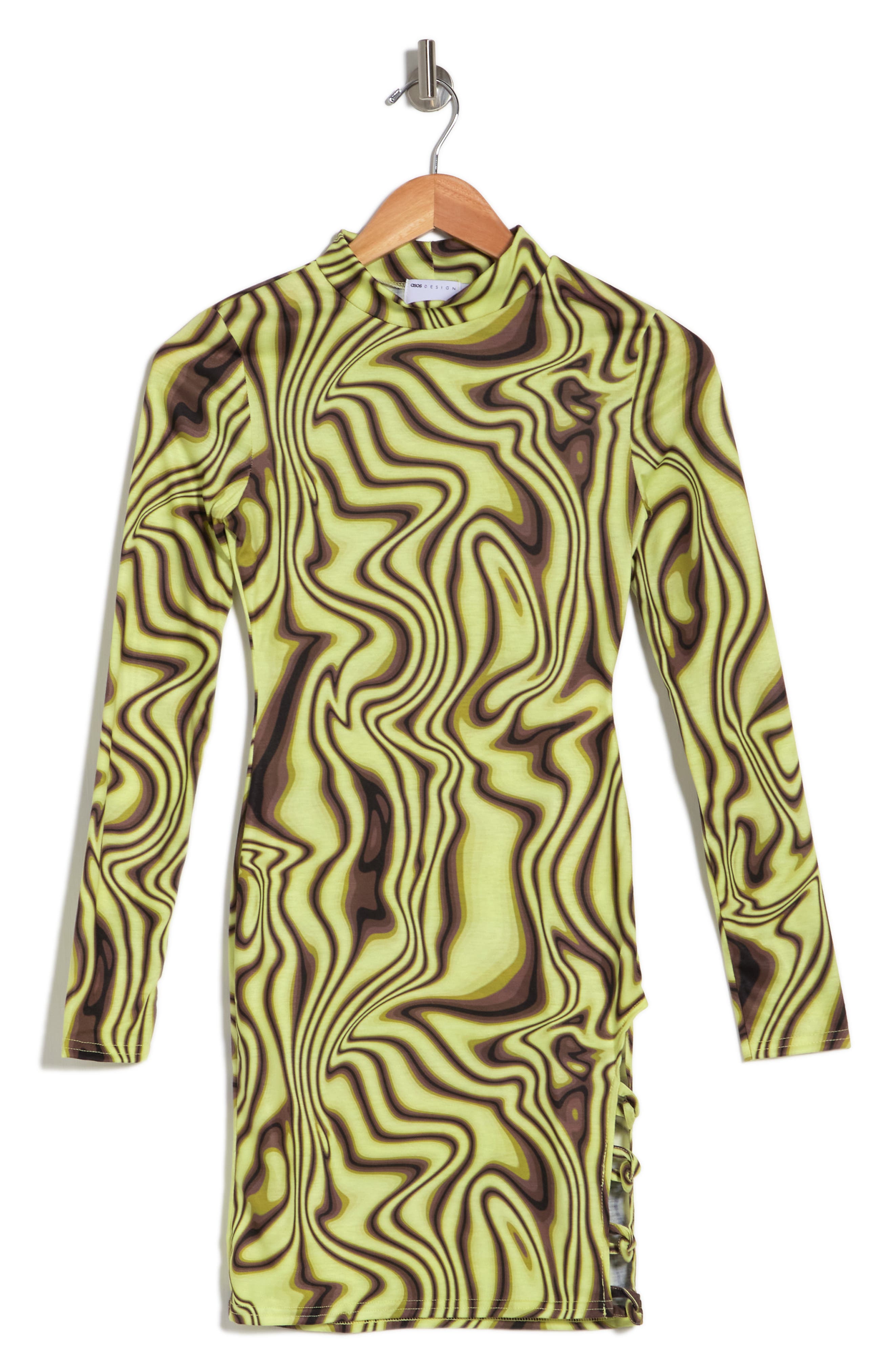 ASOS DESIGN Psychedelic Print Long Sleeve Minidress (Women) | Nordstromrack