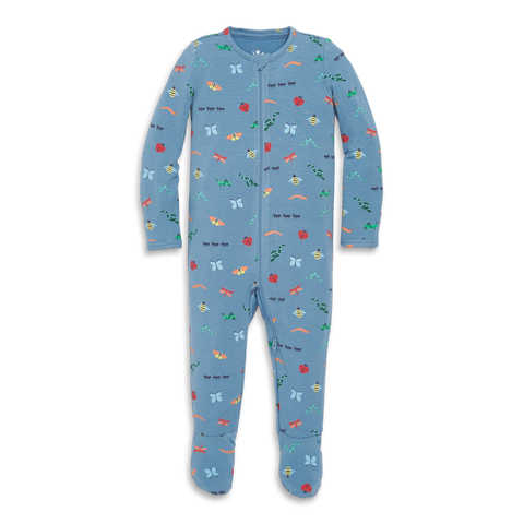 Baby Stretch Modal Zip Footie in Prints