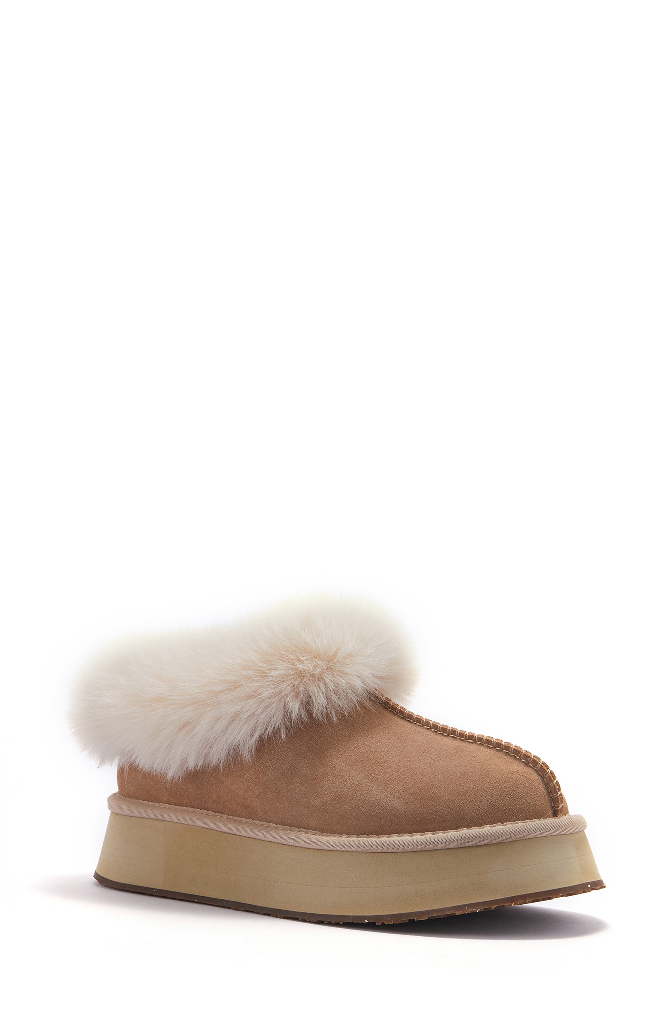 Outback Luxe Genuine Shearling Platform Slipper