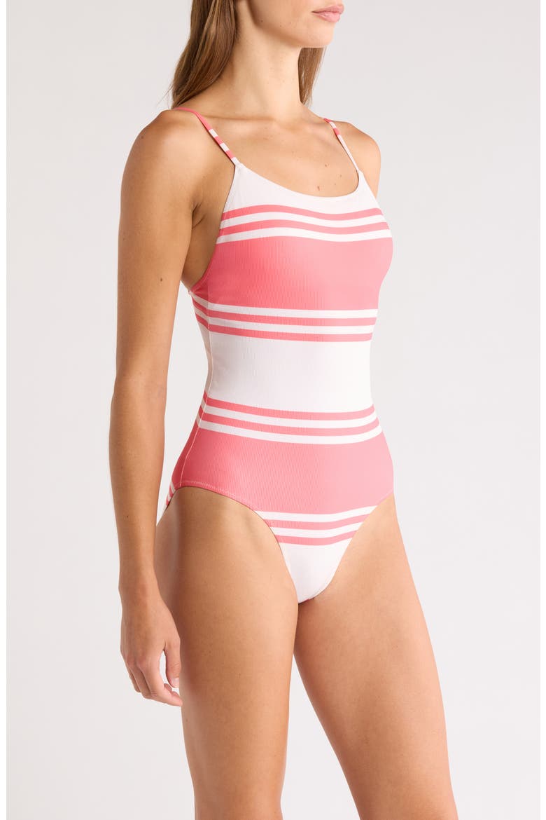 Elene Stripe Rib One-Piece Swimsuit, Alternate, color, AYELE FRAGARIA