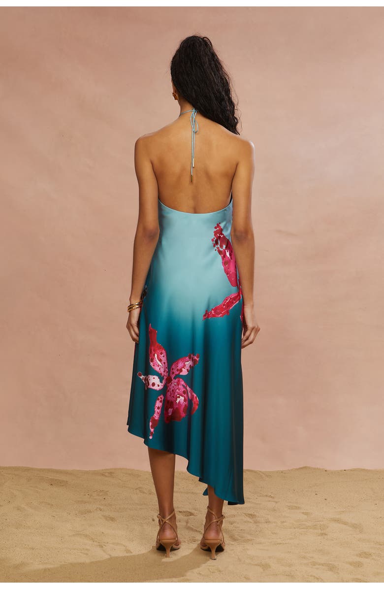 AMUR Alohi Placed Print Dress, Alternate, color, Blue Speckled Iris