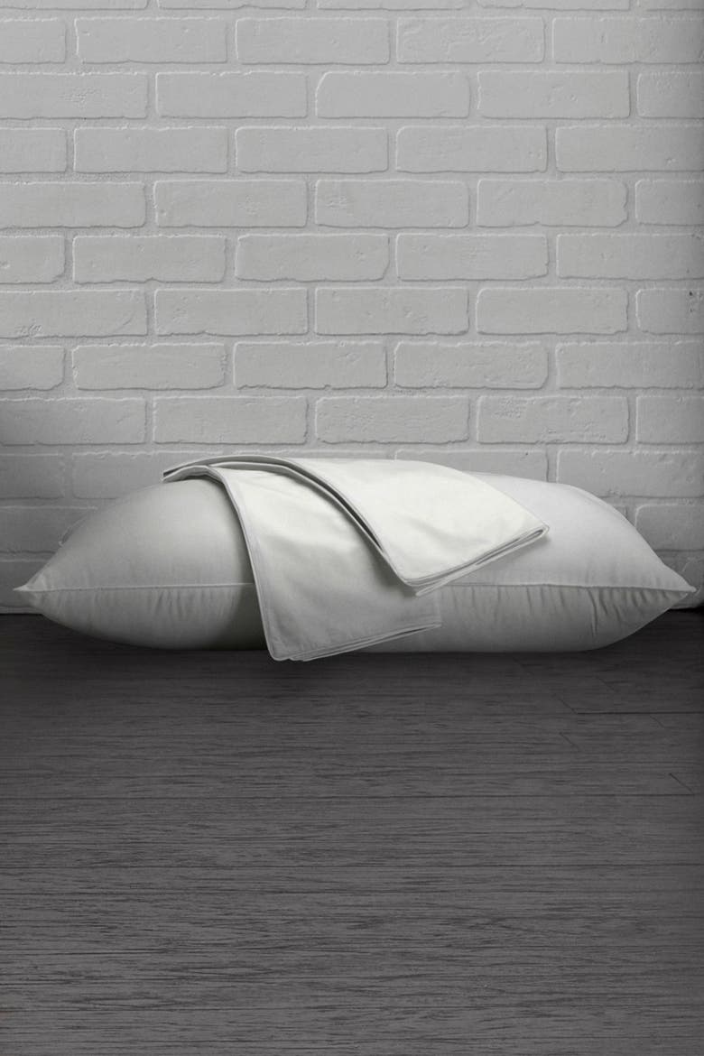 White Cotton Percale Standard Pillow Protector - Set of 2, Main, color, WHITE