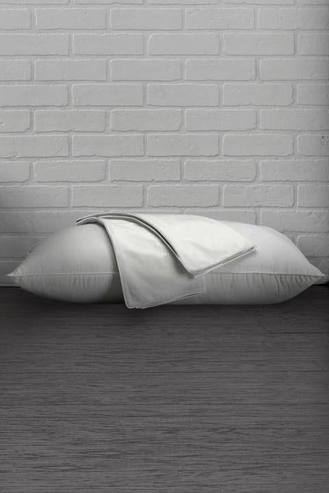 White Cotton Percale Standard Pillow Protector - Set of 2