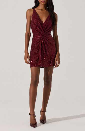 ASTR the Label Sequin Twist Front Minidress