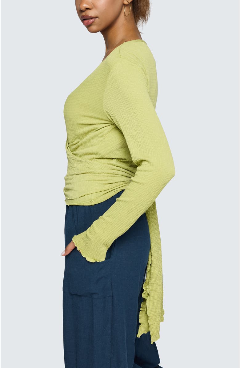 LUUKAA Kai Wrinkled Viscose Jersey Top, Alternate, color, Lime