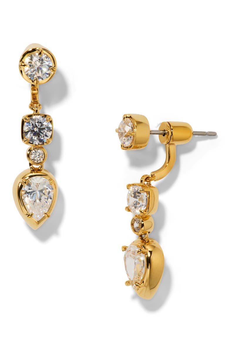 Delancey Front/Back Earrings, Main, color, GOLD