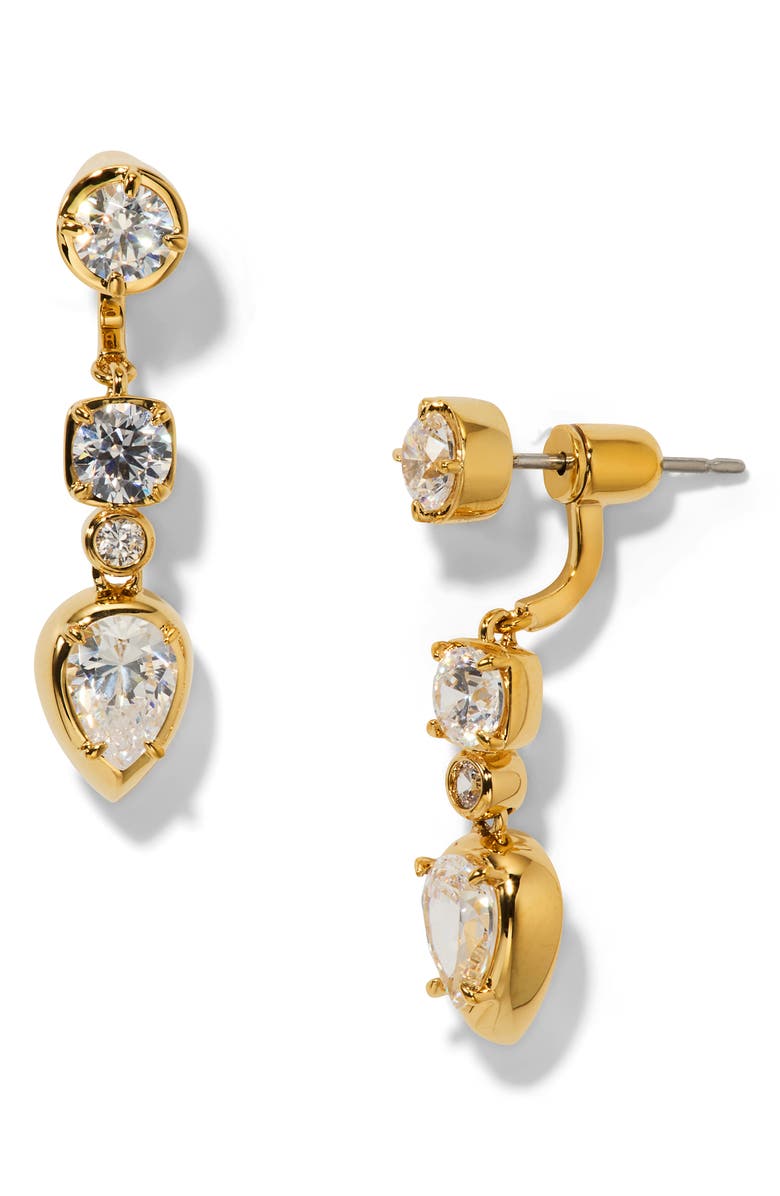 Nadri Delancey Front/Back Earrings, Main, color, Gold
