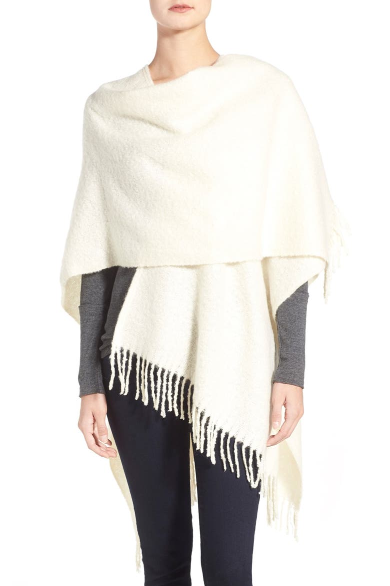 Bouclé Cape, Alternate, color, CREAM