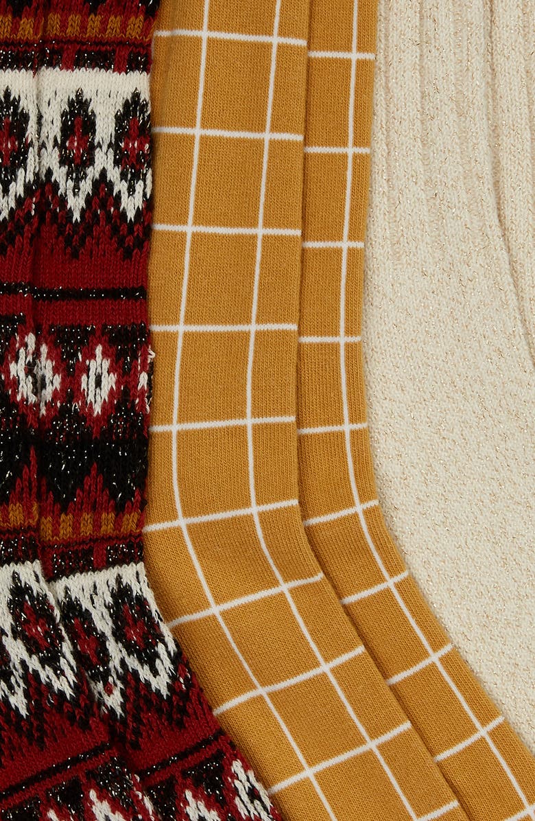 Madewell 3-Pack Metallic Mix Trouser Socks, Alternate, color, 