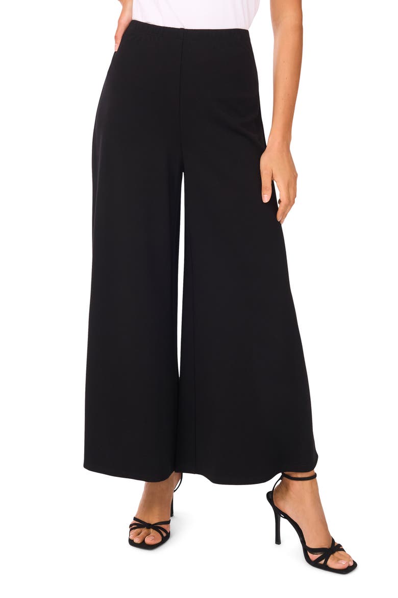 Pull-On Wide Leg Ponte Pants, Main, color, RICH BLACK