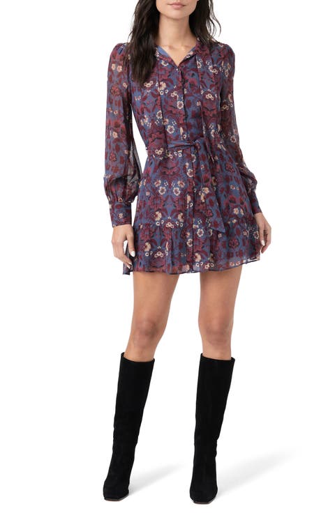 Vittoria Long Sleeve Silk Minidress