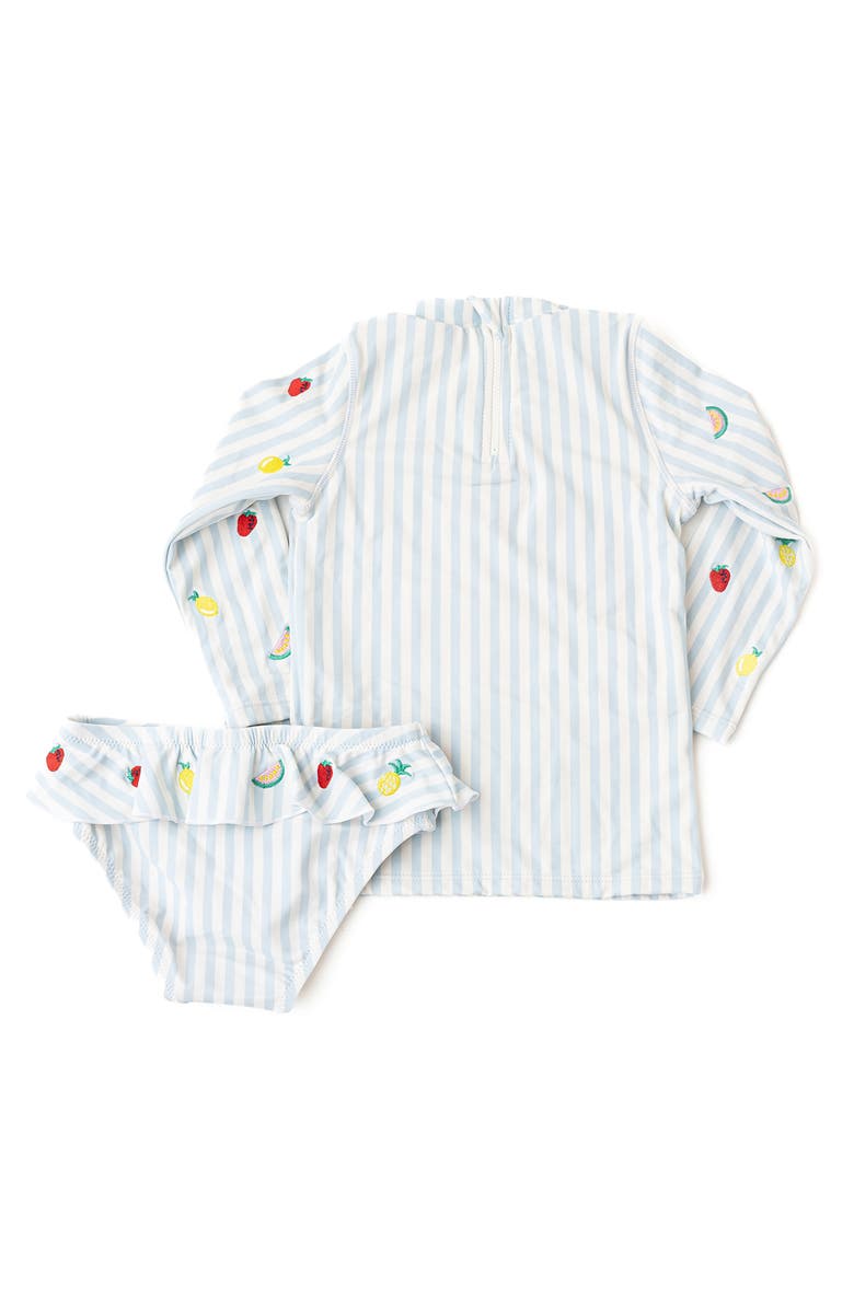 Shade Critters Kids' Embroidered Long Sleeve UPF 50+ Two-Piece Rashguard Swimsuit, Alternate, color, Blue