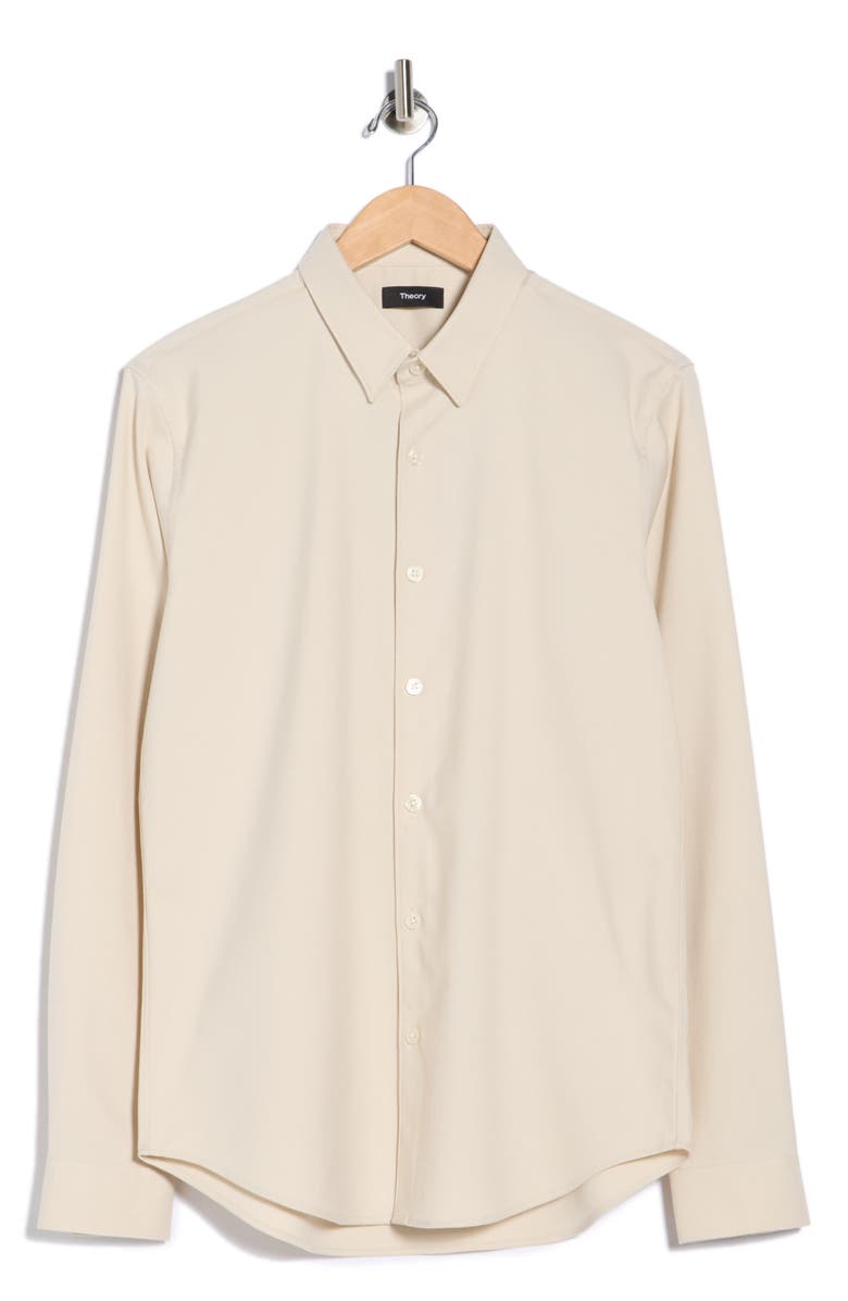 Theory Rammy Flannel Button-Up Shirt, Alternate, color, Warm Almond