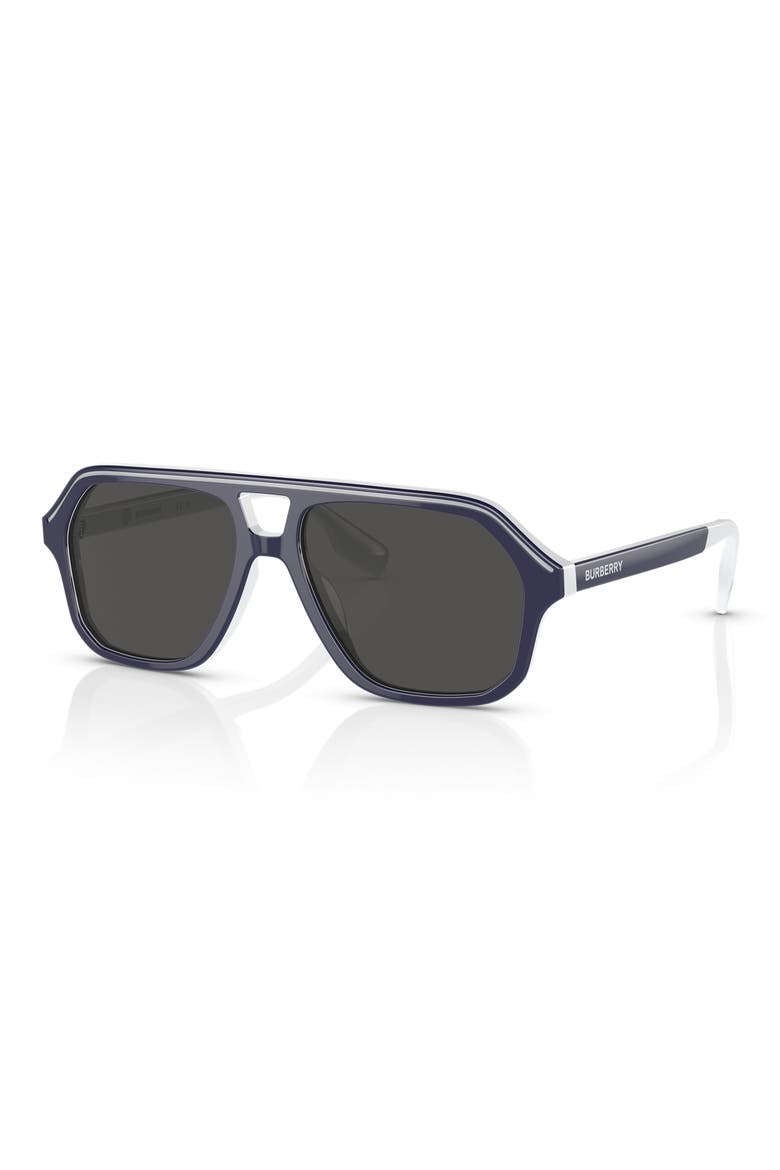 Kids' 50mm Irregular Sunglasses, Alternate, color, BLUE / DARK GREY