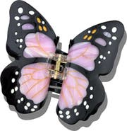 Solar Eclipse Hand-Painted Monarch Butterfly Hair Claw Clip