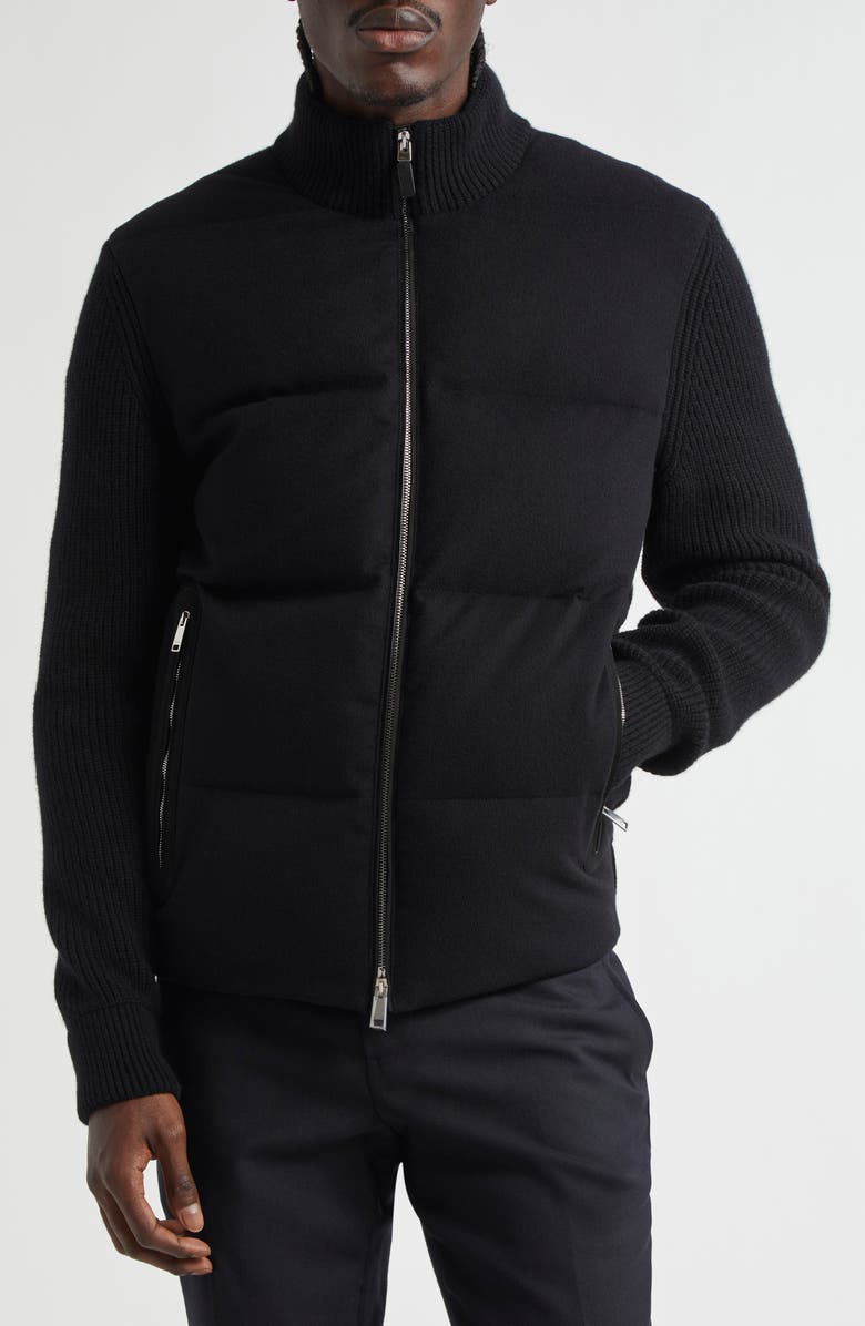 ZEGNA Oasi Cashmere Down Puffer Jacket, Main, color, Black
