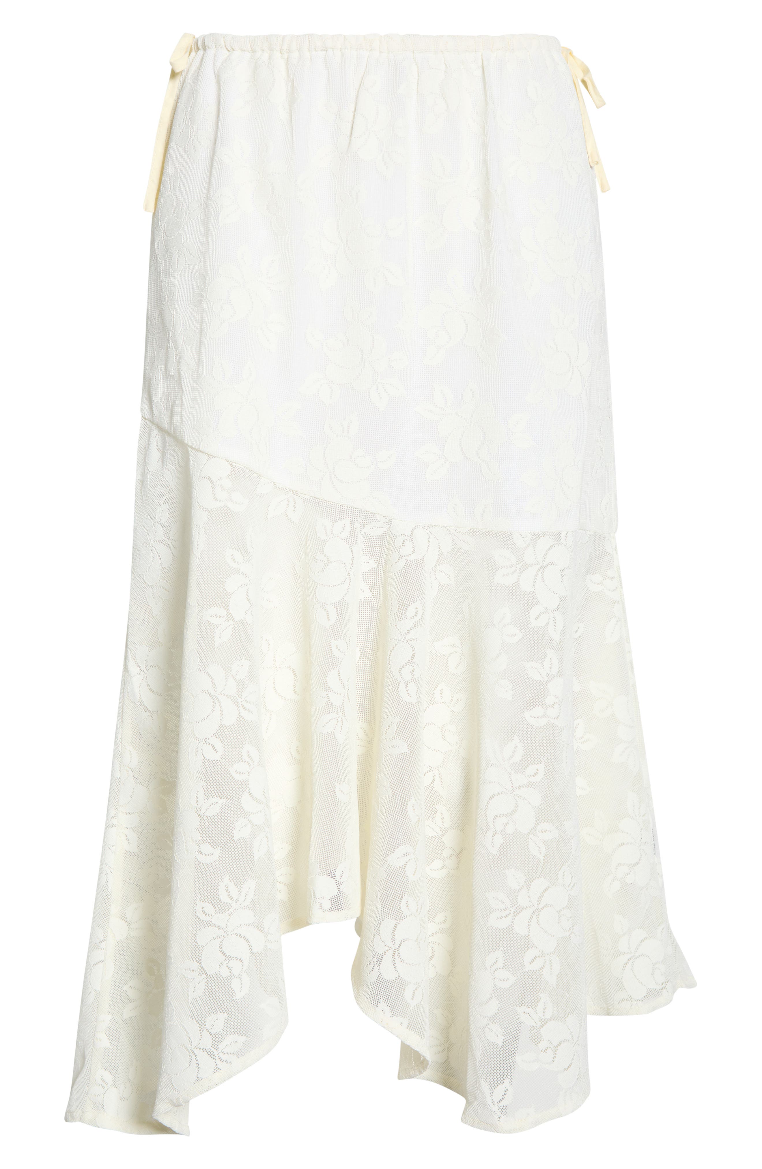 スカート LAEMUSE ROUNDED SHEER SKIRT Floral Lace Asymmetric Skirt (Women) | Nordstrom