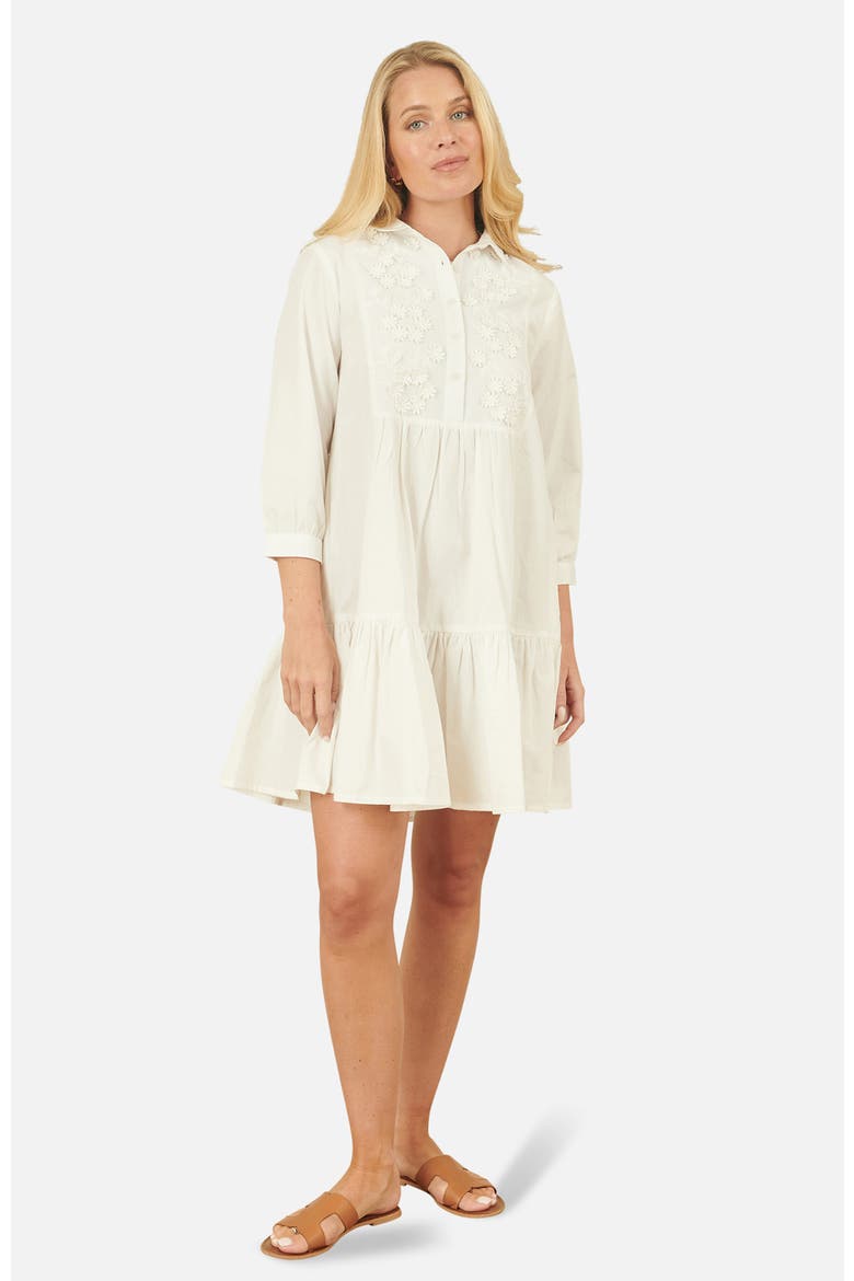 Cotton Flower Tunic Dress, Main, color, White