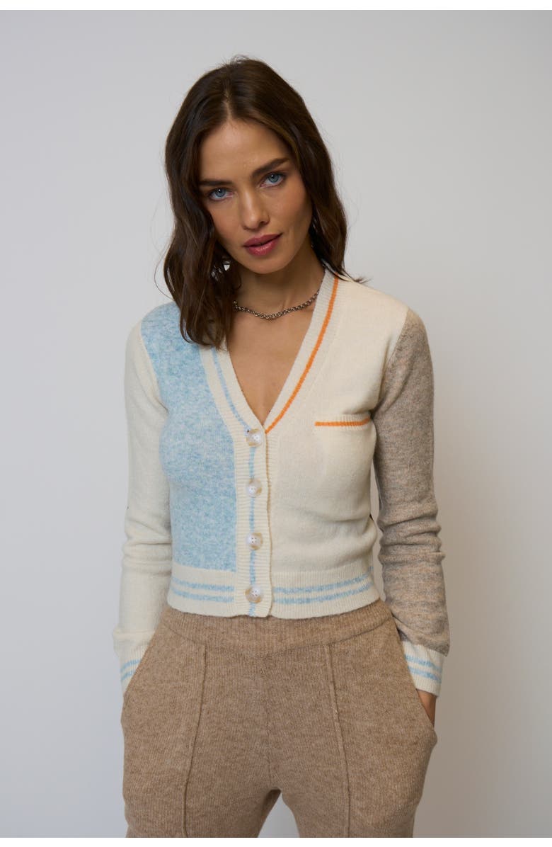 Central Park West Cozy Button V-Neck Cardigan, Main, color, Multi