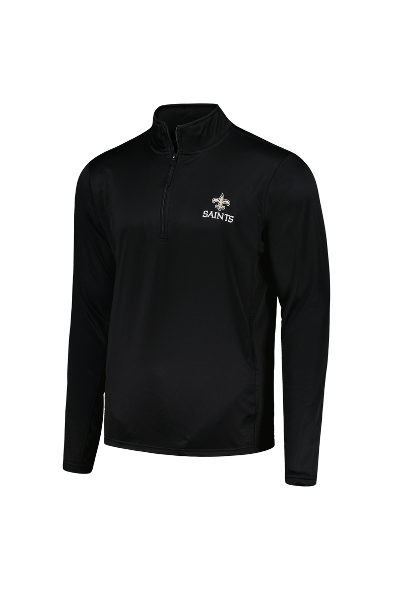 Men's Dunbrooke Black New Orleans Saints All-Star Tech Quarter-Zip Top, Alternate, color, Black