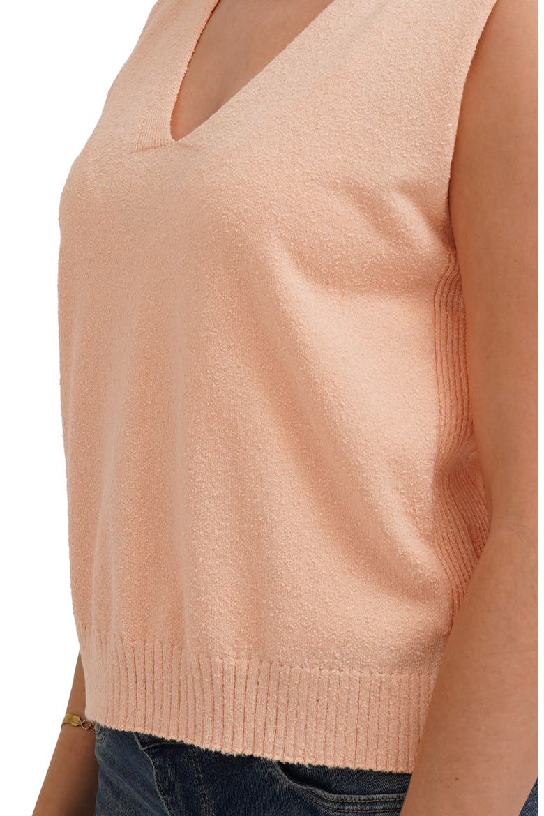 Sleeveless V-Neck Shell, Alternate, color, MELLOW PEACH
