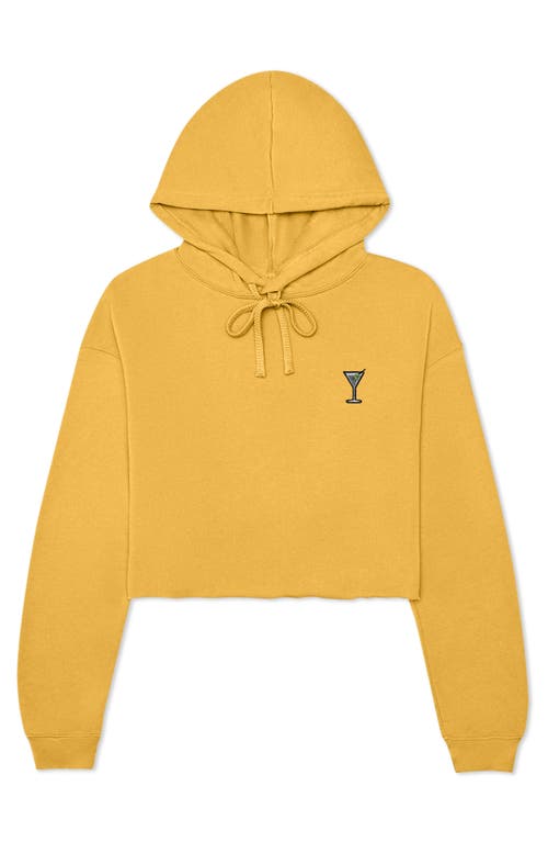 Dalix Martini Cropped Hoodie In Heather Mustard