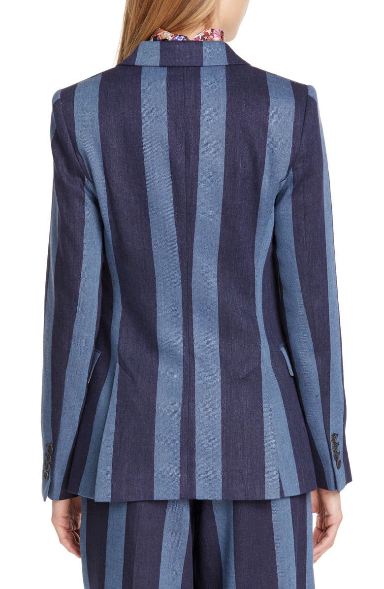 Tommy x Zendaya Stripe Denim Blazer, Alternate, color,