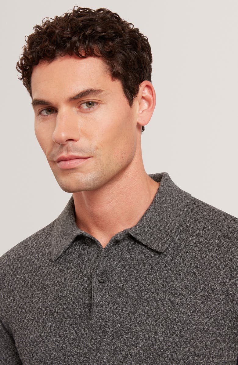 Ted Baker Janko Textured Polo, Alternate, color, Mid-Grey