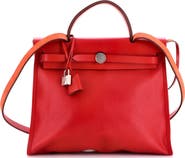 Pre-Owned Hermes Herbag Zip Berline Vache Canvas and Leather 31
