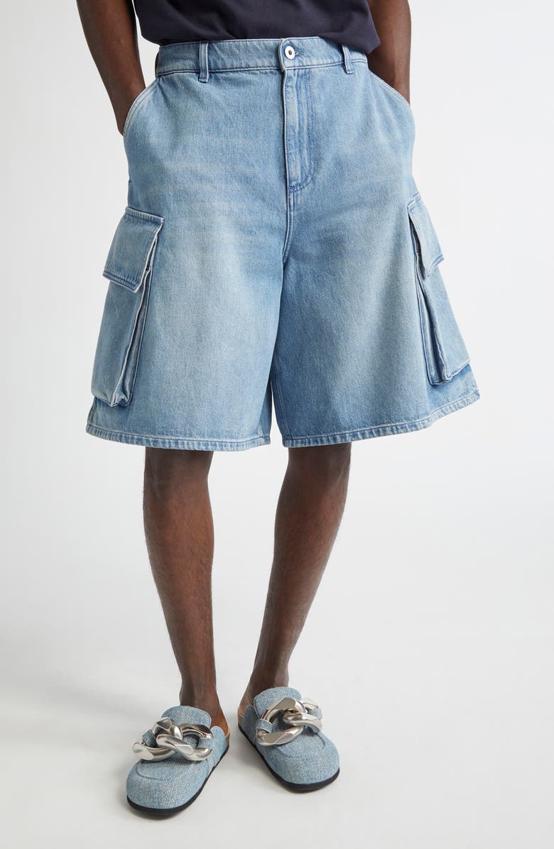 JW Anderson Cargo Denim Shorts, Main, color,
