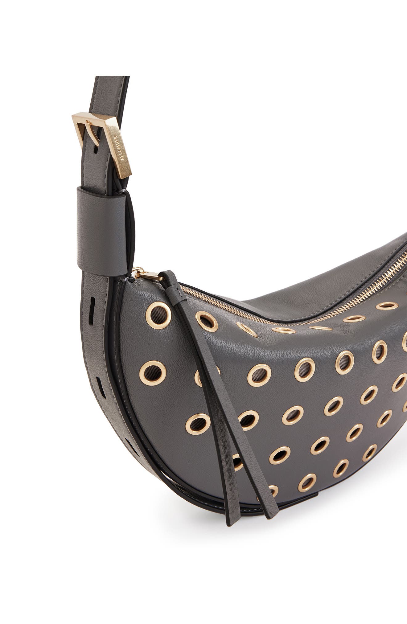 Half Moon Grommet Crossbody Bag, Alternate, color, SLATE GREY