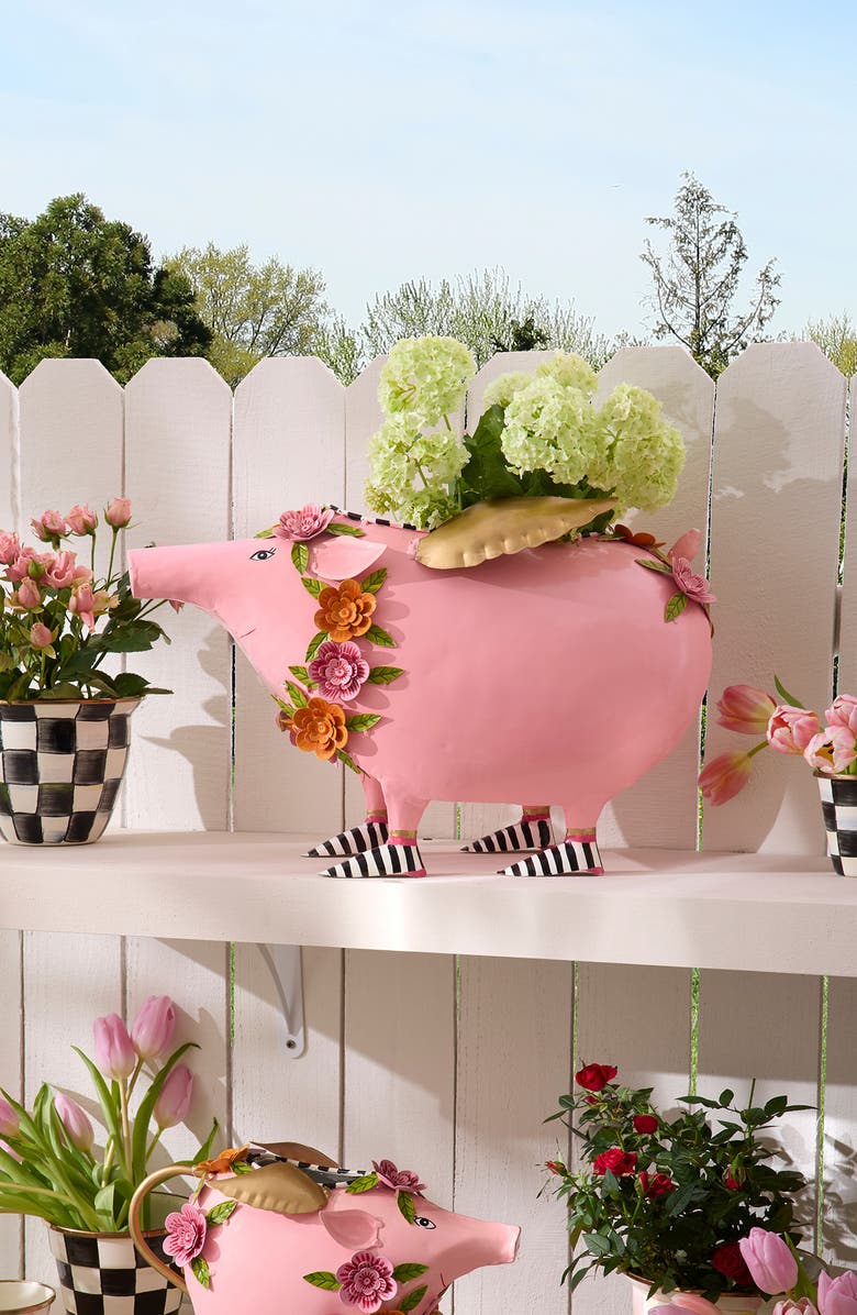 MACKENZIE CHILDS Patience Brewster Portia Pig Planter, Alternate, color, Pink