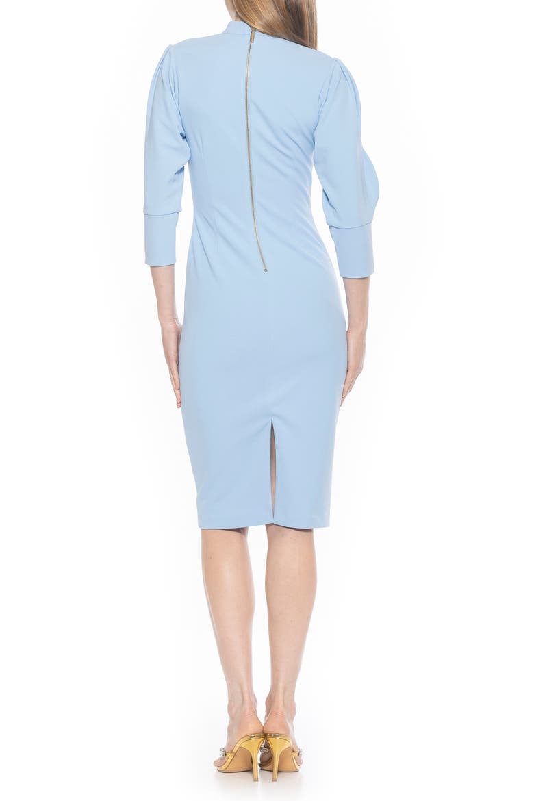 Logan Mock Neck Sheath Dress, Alternate, color, HALOGEN BLUE
