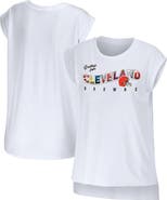 WEAR by Erin Andrews Women's WEAR by Erin Andrews White Cleveland Browns Greetings From Muscle T-Shirt
