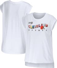 WEAR by Erin Andrews Women's WEAR by Erin Andrews White Cleveland Browns Greetings From Muscle T-Shirt