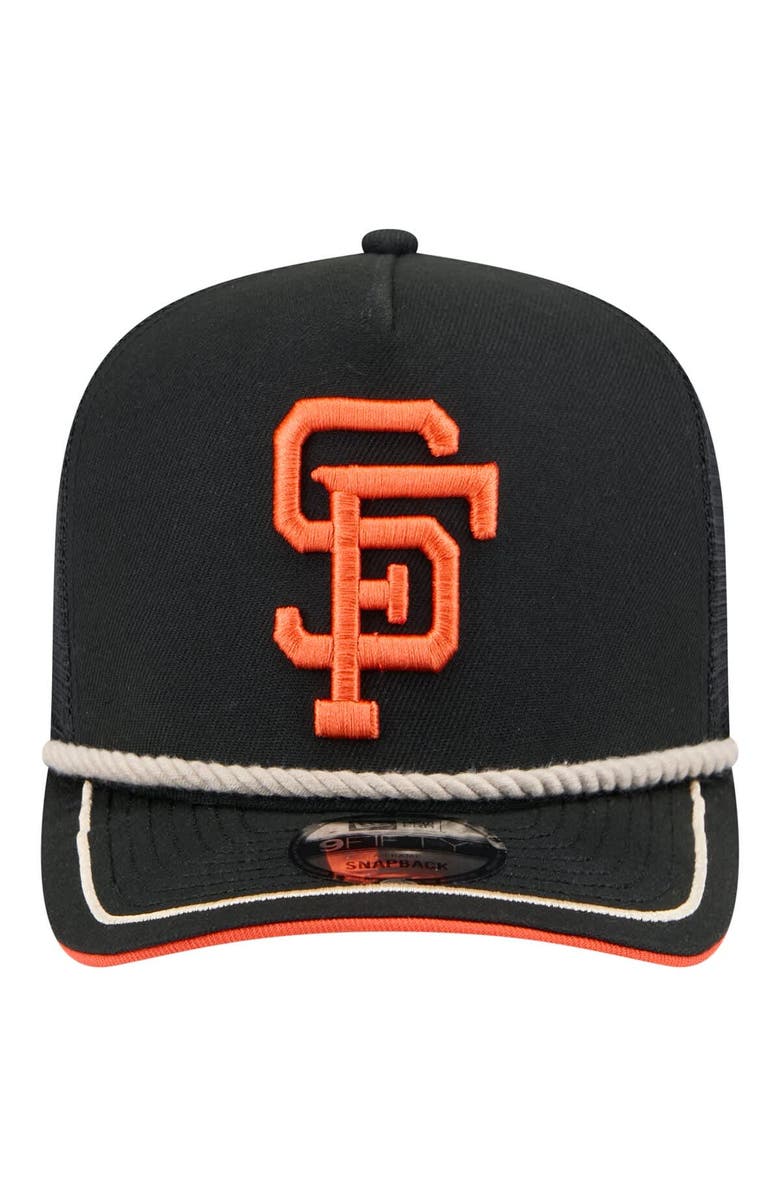New Era Men's New Era Black San Francisco Giants Vintage Rope Trucker A-Frame 9FIFTY Adjustable Hat, Alternate, color, 