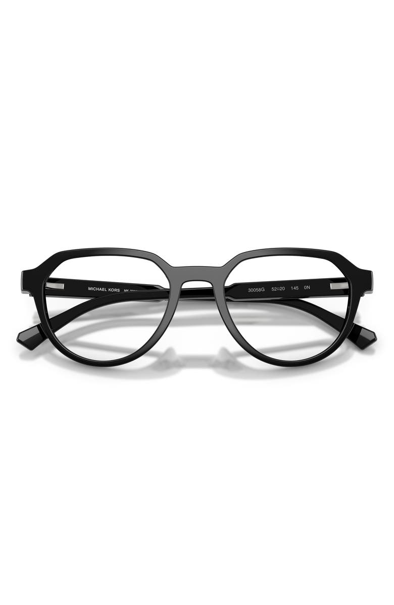 Michael Kors Lanai 52mm Geometric Optical Glasses, Alternate, color, Black / Grey Gradient