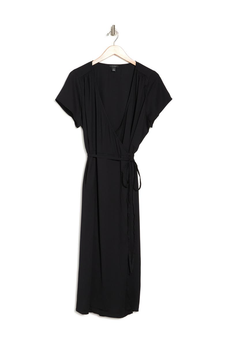 Halogen<sup>®</sup> Short Sleeve Wrap Midi Dress, Alternate, color,