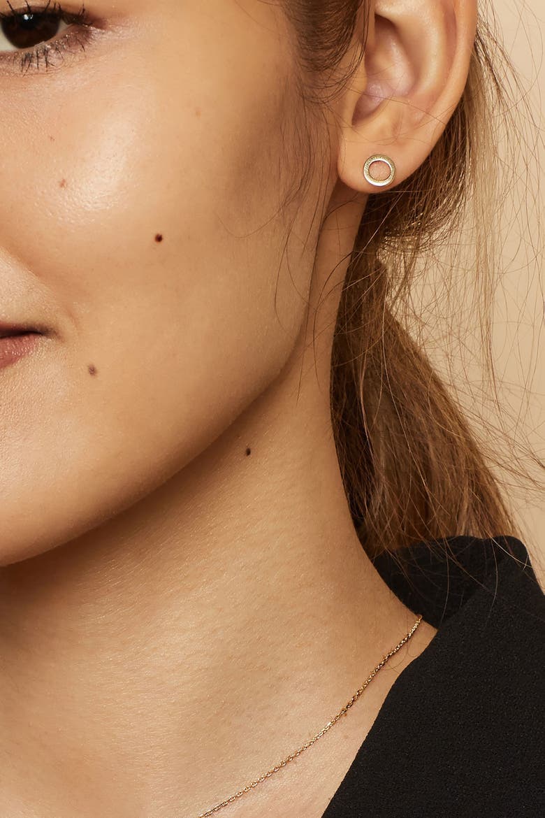 14K Yellow Gold Full Circle Studs, Alternate, color, Yellow Gold