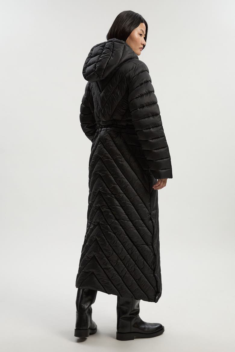 Lightweight Packable Maxi Coat, Alternate, color, Black