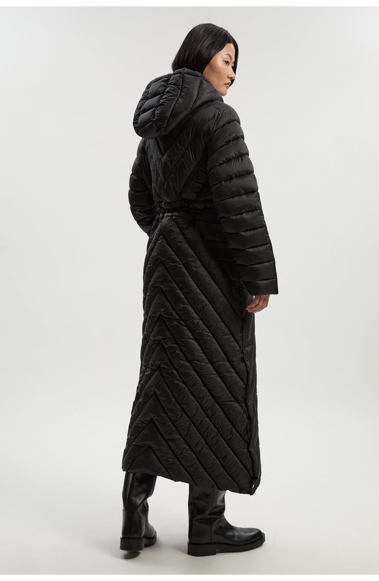 Karen Millen Lightweight Packable Maxi Coat, Alternate, color, Black