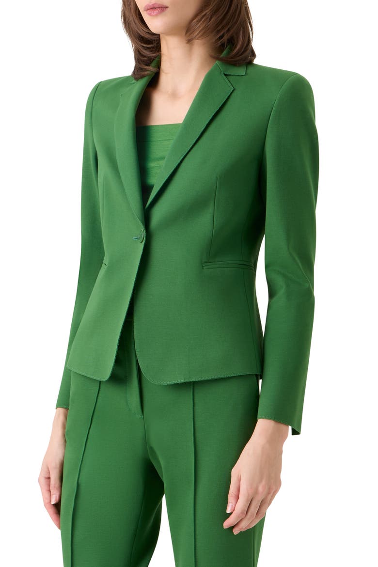 Fitted Signature Jersey Blazer, Alternate, color, GREEN