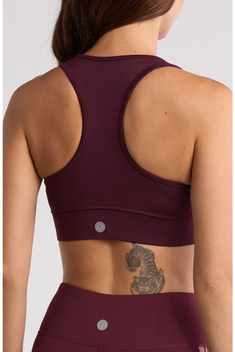 Alanna Racerback Sports Bra, Alternate, color, HEATHER ROYAL BURGUNDY