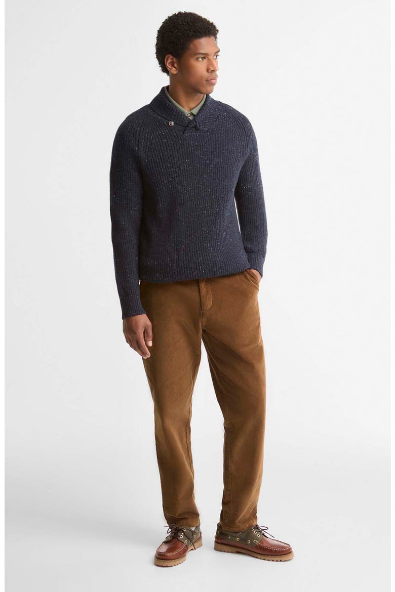 Essentials Fleck Shawl Collar Sweater, Alternate, color, NAVY